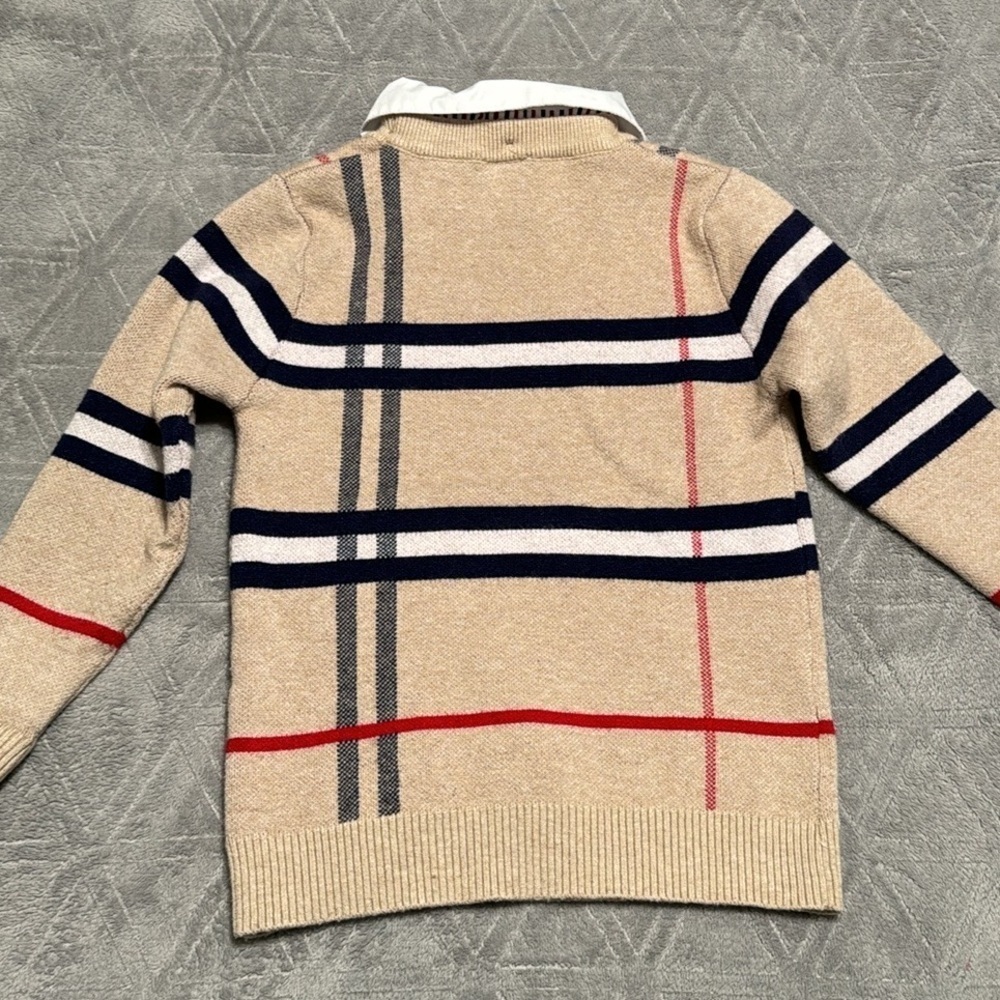 Boys plaid sweater with collar - Picture 3 of 3